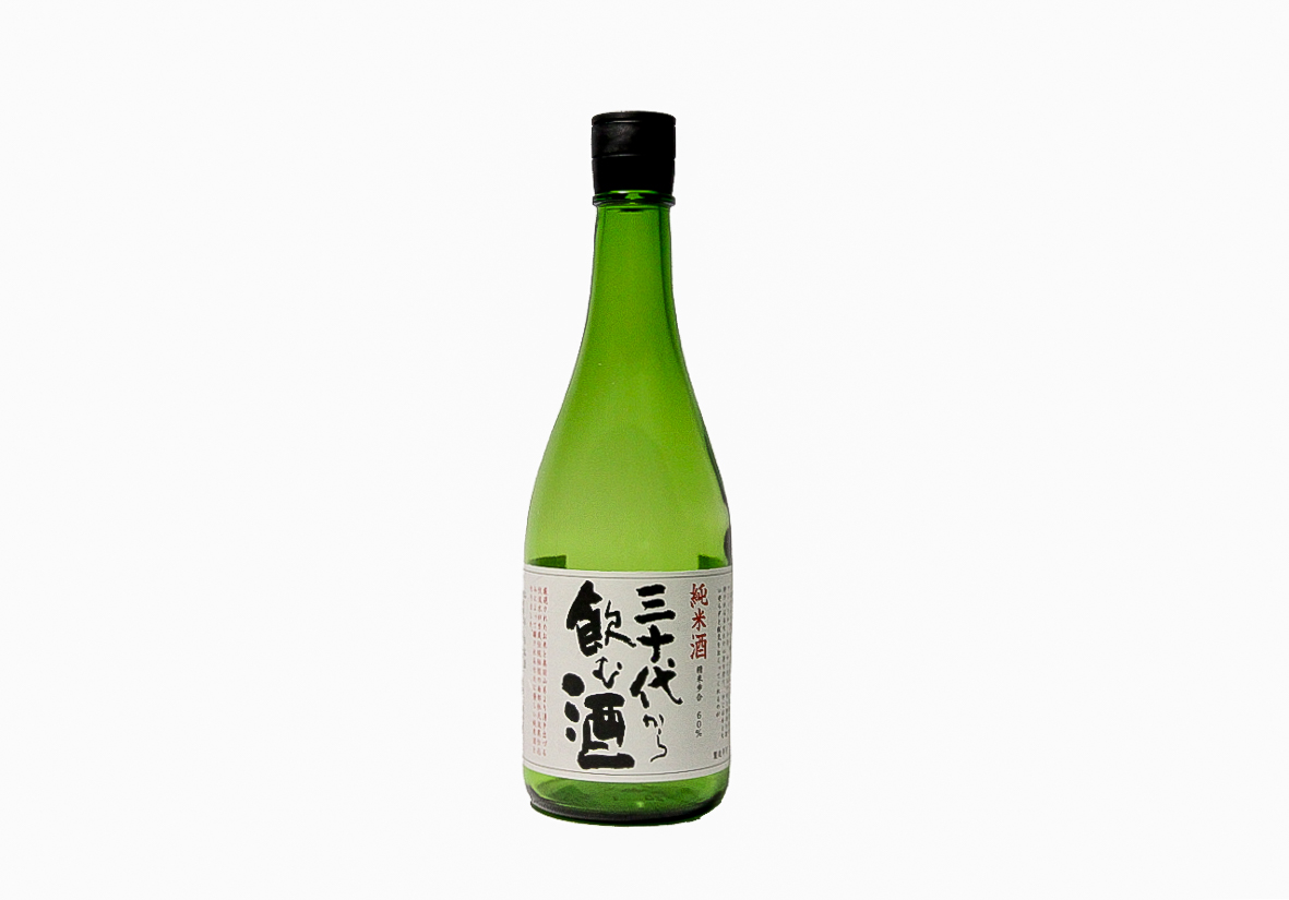 Azumamine Junmai sake from the 30s Azumamine sake brewery, in Shiwa